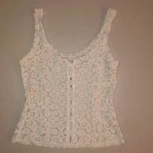 White crochet peplum top